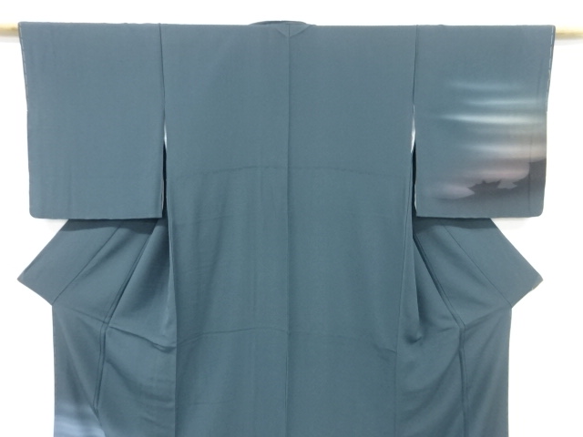  未使用品　仕立て上がり　満月に寺院模様訪問着